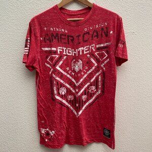American Fighter Affliction Red Short Sleeve T-Shirt Men’s Large Double-Sided
